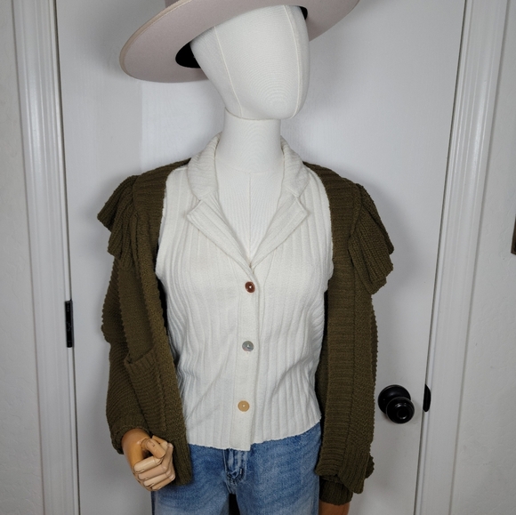 Madewell Mixed Button Ribbed Polo Perfect Summer Tank Size Small - Picture 1 of 12